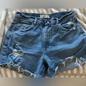 Abercrombie & Fitch Blue Jean Shorts Distressed Cut-Off